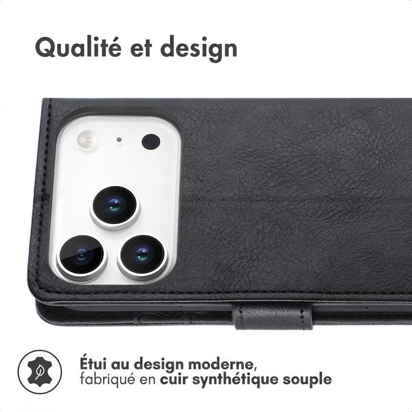 imoshion Étui de télephone portefeuille de luxe Apple iPhone 18 Pro Max / 17 Pro Max - Noir