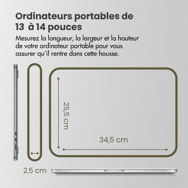 Accezz Pochette ordinateur 13-14 pouces - Noir