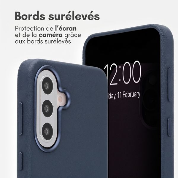 Accezz Coque arrière en cuir avec MagSafe Samsung Galaxy A57 (5G) - Nightfall Blue