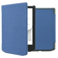 imoshion Étui de liseuse portefeuille Canvas Pocketbook Verse / Verse Pro / Verse Pro Color / Vivlio Light / Light HD - Bleu foncé