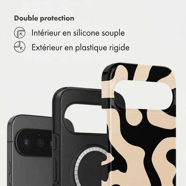 Selencia Coque arrière Vivid avec MagSafe Google Pixel 11 Pro - Art Wave Black