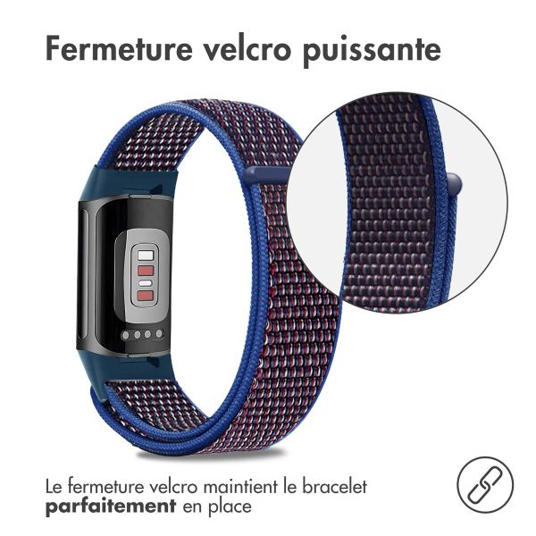 imoshion Bracelet en nylon Fitbit Charge 5 - Taille L - Bleu