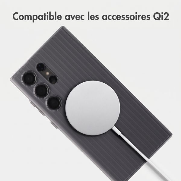 Accezz Coque arrière Lite avec MagSafe | Fluted | Samsung Galaxy S24 Ultra - Gris