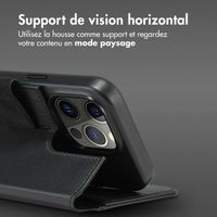 Accezz Étui de télephone portefeuille en cuir 2-en-1 avec MagSafe Apple iPhone 14 Pro - Onyx Black