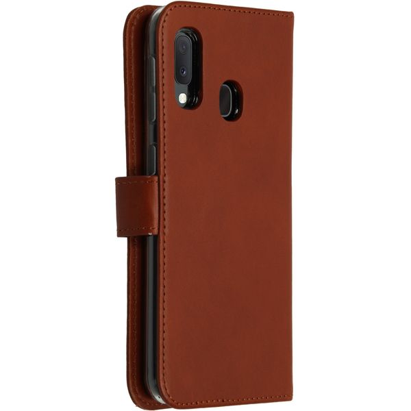 Selencia Étui portefeuille en cuir véritable Samsung Galaxy A20e - Marron clair