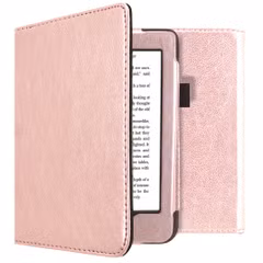 imoshion Étui de liseuse portefeuille en cuir végan Kobo Nia - Rose Doré