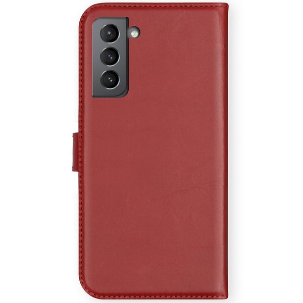 Selencia Étui portefeuille en cuir véritable Samsung Galaxy S21 - Rouge