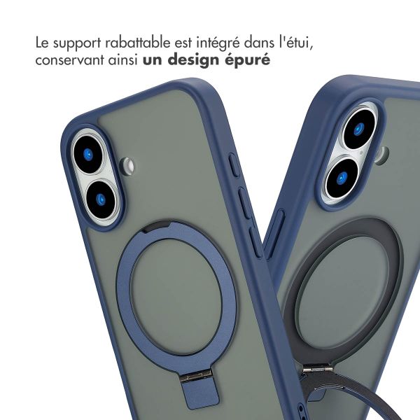 Accezz Coque Ring Stand avec MagSafe Apple iPhone 16 - Bleu