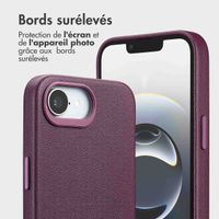 Accezz Étui de télephone portefeuille en cuir 2-en-1 avec MagSafe Apple iPhone 17e / 16e - Heath Purple