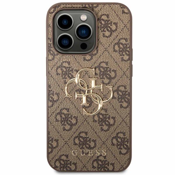 Guess Coque 4G Metal Logo Backcover Apple iPhone 14 Pro Max - Marron