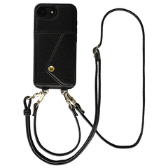 Selencia Coque de télephone Sera avec cordon et porte-cartes enveloppe Apple iPhone 17e / 16e - Noir