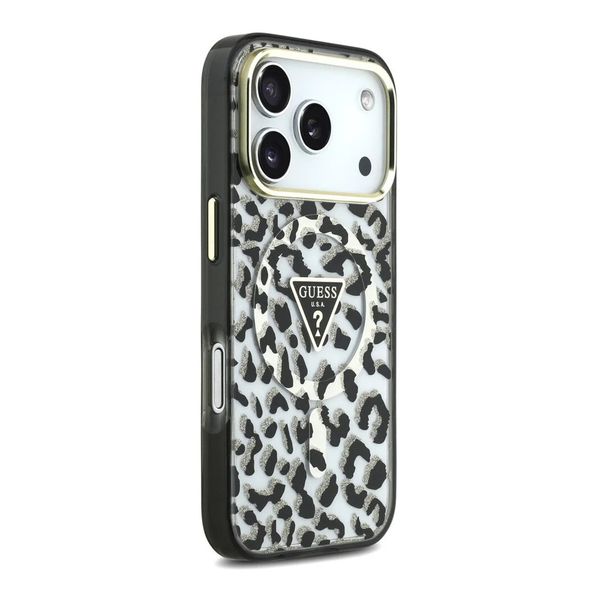 Guess Coque MagSafe Apple iPhone 18 Pro / 17 Pro - Leopard Black
