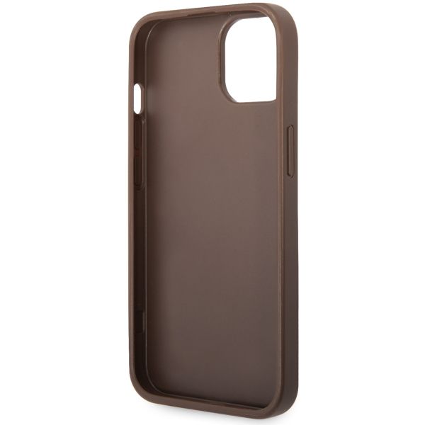 Guess Coque 4G Metal Logo Backcover Apple iPhone 15 - Marron