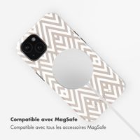 Selencia Coque arrière Vivid avec MagSafe Apple iPhone 15 - Beige Zigzag