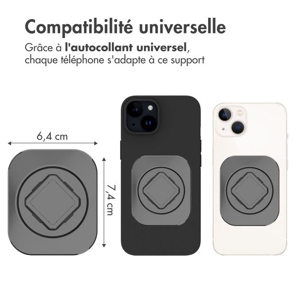 Accezz EasyLock Support de téléphone de voiture - Avec coque Apple iPhone 15 - Grille de ventilation - Rotation à 360 degrés - Noir
