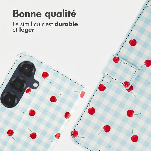 imoshion Étui de télephone portefeuille Design Samsung Galaxy S25 - Cherry Check