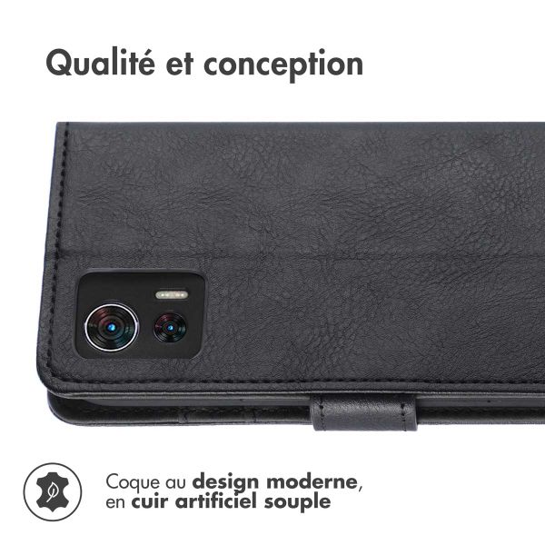 imoshion Étui de télephone portefeuille de luxe Motorola Edge 30 Neo - Noir