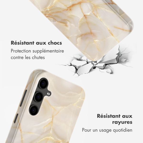 Selencia Coque arrière Vivid Samsung Galaxy S24 FE - Golden Beige Marble