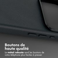 Accezz Coque arrière en cuir avec MagSafe Apple iPhone 18 Pro / 17 Pro - Onyx Black