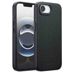 Accezz Coque arrière en cuir avec MagSafe Apple iPhone 17e / 16e - Onyx Black