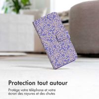 imoshion Étui de télephone portefeuille Design Apple iPhone 12 (Pro) - Purple White Flowers