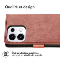 imoshion Étui de télephone portefeuille de luxe Oppo Reno 16 F - Marron foncé
