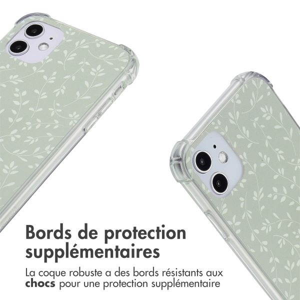 imoshion Coque Design avec cordon Apple iPhone 11 - Smoke Green Flowers