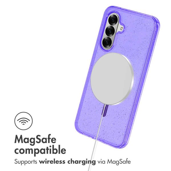 imoshion Coque Pailletée avec MagSafe Samsung Galaxy A56 - Paillettes Violet