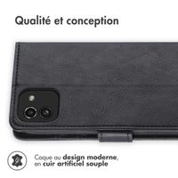 imoshion Étui de télephone portefeuille de luxe Samsung Galaxy A03 - Noir