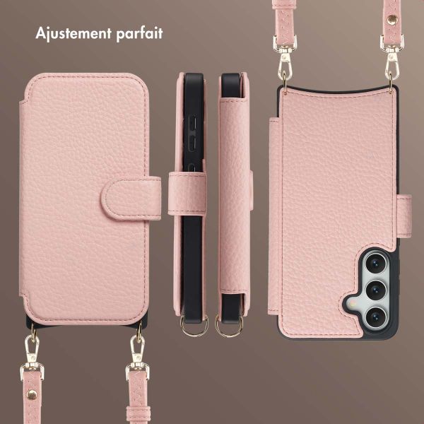 Selencia Étui Riva avec MagSafe et cordon de téléphone Samsung Galaxy S25 / S24 - Old Pink