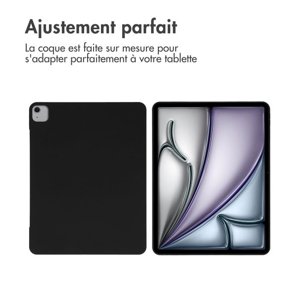 Accezz Coque Liquid Silicone avec porte-stylet Apple iPad Air 13 pouces (2026) M4 / (2025) M3 / (2024) M2 - Noir