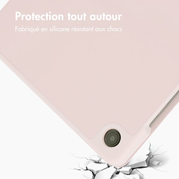 Accezz Coque tablette portefeuille Smart Silicone Samsung Galaxy Tab A11 Plus / A9 Plus - Rose