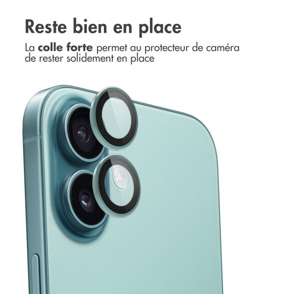 imoshion Lot de 2 protections d'objectif de caméra Apple iPhone 16 / 16 Plus - Teal
