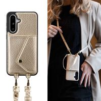 Selencia Coque de télephone Sera avec cordon et porte-cartes enveloppe Samsung Galaxy A36 / A56 - Champagne