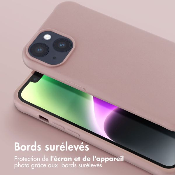 Selencia Coque silicone avec cordon amovible Apple iPhone 14 - Sand Pink