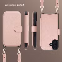 Selencia Étui Riva avec MagSafe et cordon de téléphone Apple iPhone 16 - Old Pink