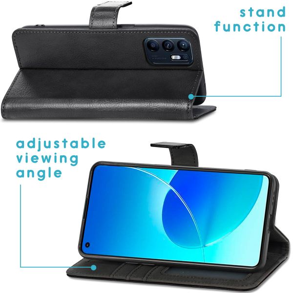 imoshion Étui de télephone portefeuille de luxe Oppo Reno 6 5G - Noir