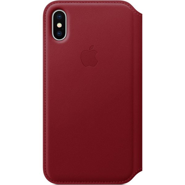 Apple Étui de télephone portefeuille Leather Folio Apple iPhone X / Xs - Red