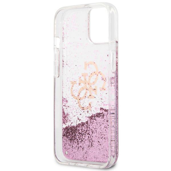 Guess Coque 4G Logo Liquid Glitter Apple iPhone 13 Mini - Rose