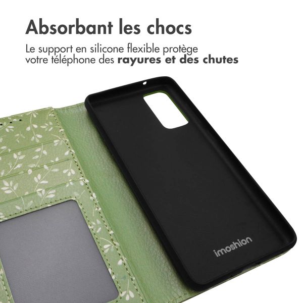 imoshion Étui de télephone portefeuille Design Samsung Galaxy S20 FE - Green Flowers