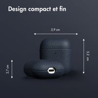 Accezz Coque en cuir véritable  Apple Airpods 1 / 2 - Bleu foncé