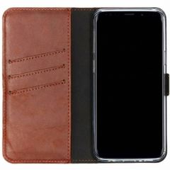 Selencia Étui portefeuille en cuir véritable Samsung Galaxy S9 - Marron clair