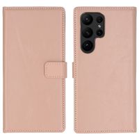 Selencia Étui portefeuille en cuir véritable Samsung Galaxy S23 Ultra - Dusty Pink