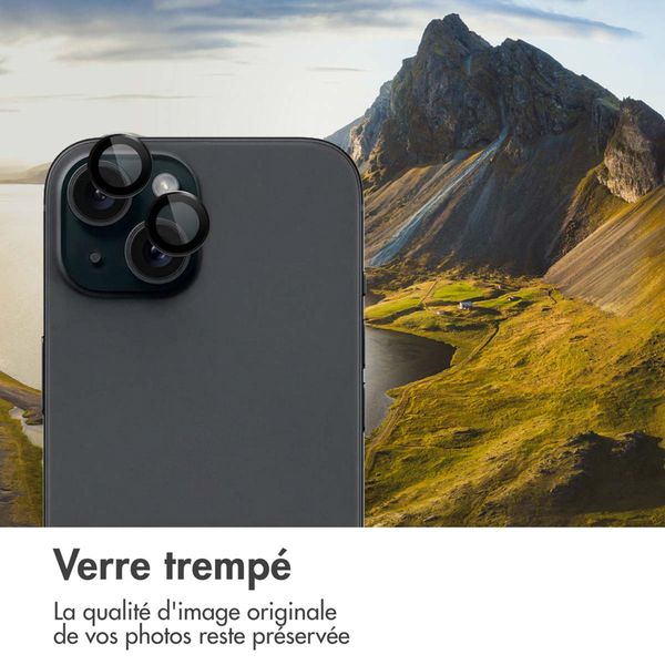 imoshion Lot de 2 protections d'objectif de caméra Apple iPhone 15 / 15 Plus - Black