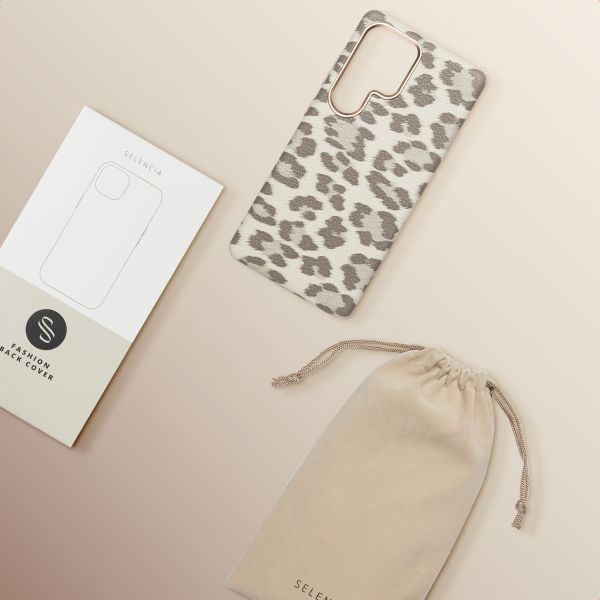 Selencia Coque Sabi imprimé panthère avec MagSafe Samsung Galaxy S25 Ultra - Soft Ivory