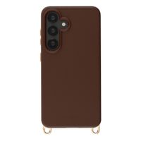 Selencia Coque arrière Rivièra avec MagSafe avec crochets amovibles Samsung Galaxy A55 (5G) / A35 - Choco Brown