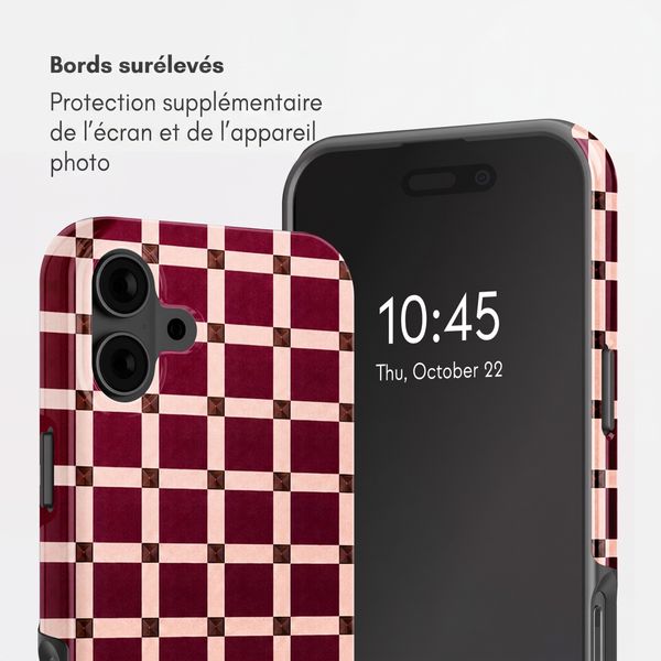 Selencia Coque arrière Vivid avec MagSafe Apple iPhone 16 - Check This Burgundy