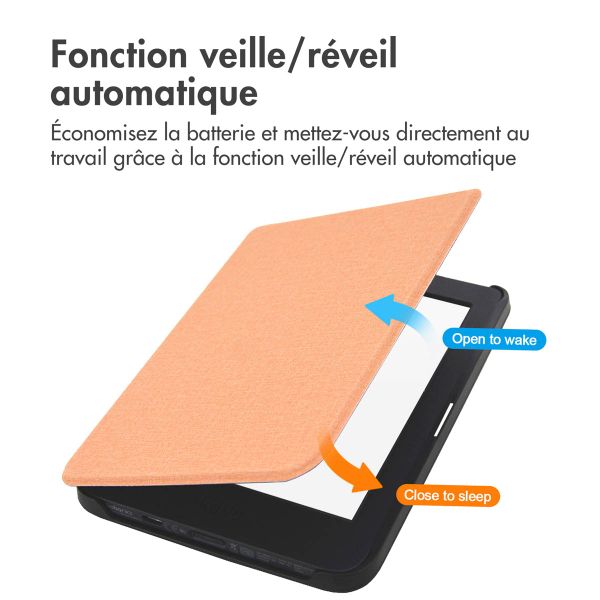 imoshion Étui de liseuse portefeuille Canvas Kobo Nia - Peach