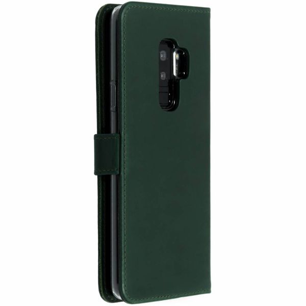 Selencia Étui portefeuille en cuir véritable Samsung Galaxy S9 Plus - Vert