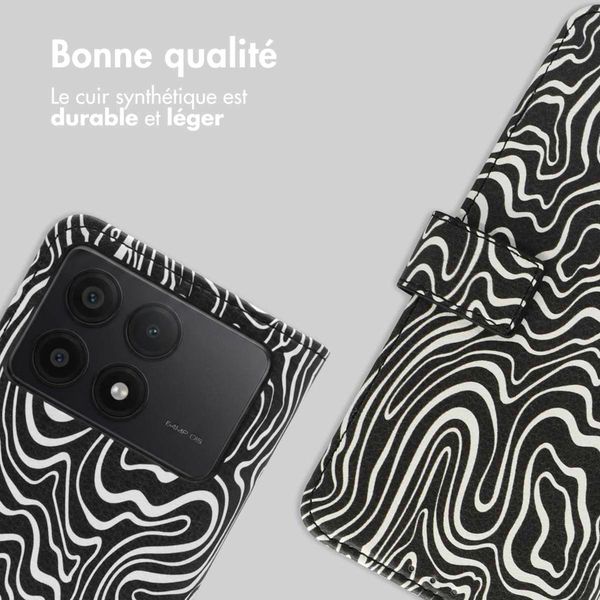 imoshion Étui de télephone portefeuille Design Xiaomi Poco X6 Pro - Black And White